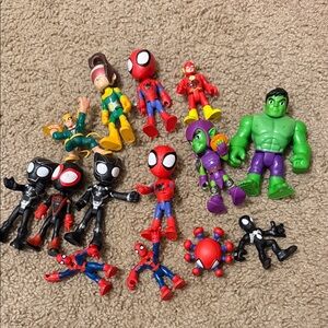 Marvel Action Figure Collection - Red, Black, Green, Purple